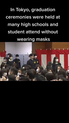 Japanese Maskless Graduation Ceremony in Tokyo High Schools