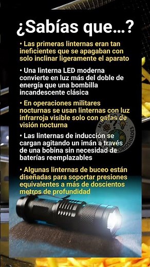 Datos asombrosos sobre linternas, luz portátil y tecnología LED