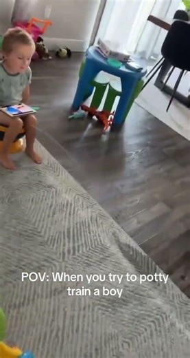 POV: When you try to potty train a boy! 🤣 babies view 🐣 #babiesview