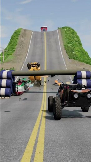Cars vs Loading Petrol Truck log Crashies trap - BeamNG.Drive