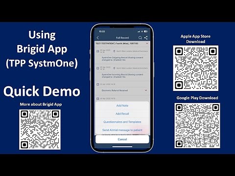 Brigid App from TPP SystmOne - Quick Demo