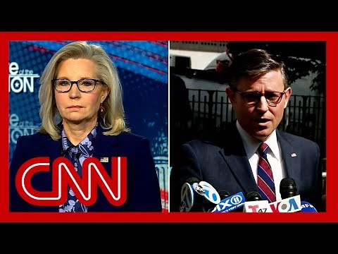 Liz Cheney slams Mike Johnson for defending Trump outside of trial