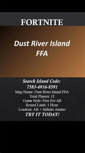 Dust River Island FFA (7583-4916-8591) – Fortnite Creative Map Gameplay