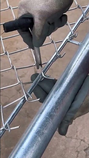 Basketball court barbed wire installation process