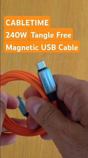🔥 This 240 Watts Magnetic USB Type-C Fast Charge Cable from ‪@cabletimetech‬ will keep you organised!
