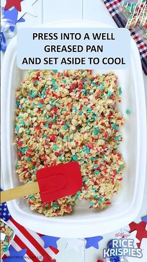 Stars & Stripes Rice Krispies Treats | Easy Patriotic No-Bake Dessert