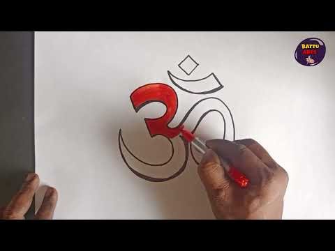 How to Draw ॐ Symbol Beautifully | Easy Hindu Symbol Drawing#battuarts