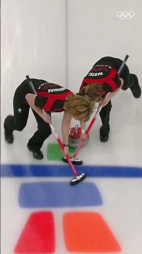Precision meets power in curling. 🥌💥 #Olympics #Curling