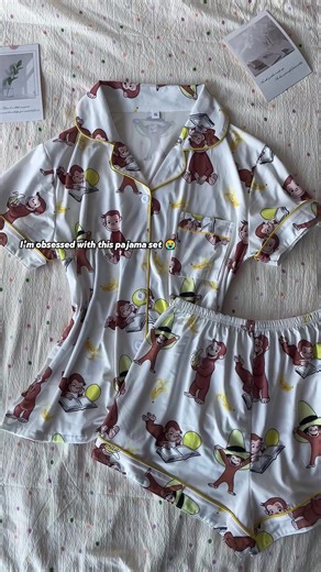 This monkey banana pajama set is so soft and cute t#pajamas #twopieceset #monkeypajamas #monkey #tiktokshopholidayhaul