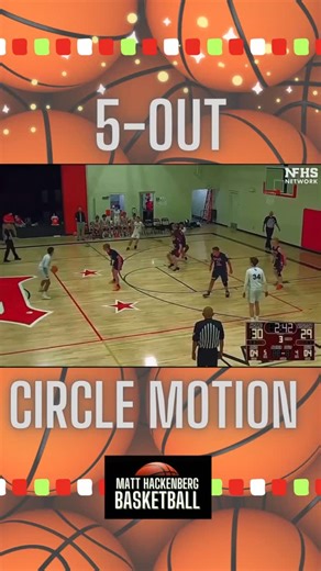 Matt Hackenberg | Basketball Coach on Instagram: "⭕ The Circle Motion keeps defenders chasing. Constant cutting, ball reversals, and clean spacing that produce high-quality looks throughout the possession. 💬 Comment CIRCLE to receive a free 7-day email mini course on the basics of the Circle Motion Offense (it's my favorite offense of all-time) 📍 Visit my store for basketball coaches with detailed guides on a variety of basketball schemes and resources. 📎 Link in bio. 🏆 Follow this account f