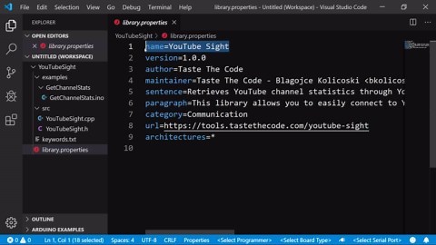 Create an Arduino Library to Track YouTube Sight