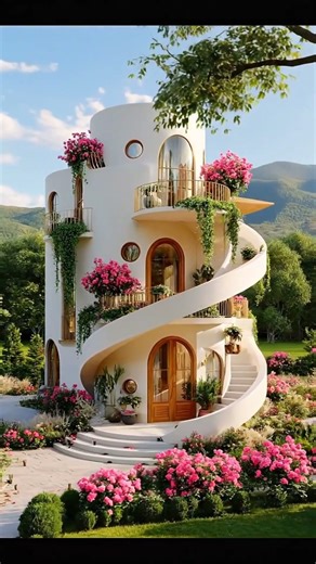 Stunning Curve Home Design with Spiral Staircase | Modern Exterior Tour