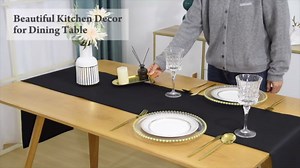 Farmhouse Navy Blue Table Runner Dining Table Runners 48 Inches Long Coffee Table Runner for Dresser Living Room Bedroom Holiday Party Banquet 12X48 Inch