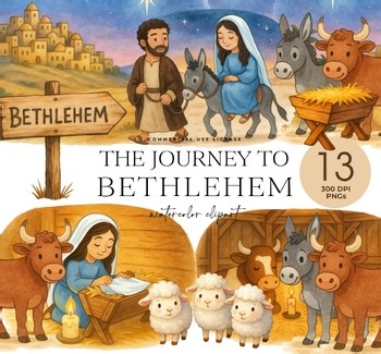 The Journey To Bethlehem Scenes, Cute Nativity Scene, Christmas Star, Baby Jesus