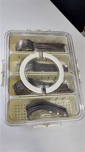 Cutlery storage box with lid, protects against dust and insects. #cutlerystoragebox #cutlerystora...