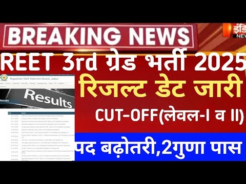 Reet 3rd grade Result 2026/Reet mains Cut-Off 2026/Reet Mains CUT-OFF/Reet 3rd grade result 2026