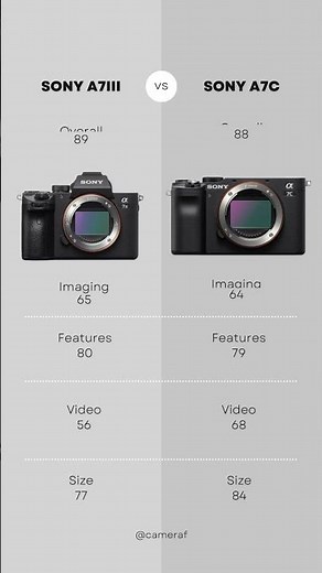 Sony A7III vs Sony A7C Comparison! #camera #video #sony #comparison #fullframe