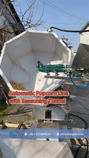 Automatic Popcorn Line with Seasoning Tunnel,Professional Popcorn Machine Manufacturer ✓Our popcorn machine can produce any flavored popcorn directly,no need for other flavor coating machine. ✓We have different heating methods&capacities popcorn machine for your reference. ✓We also support customization. ✓Contact us for the quote: WeChat/WhatsApp: 86 13153609533 E-mail:rena@loneze.com Best regards, Rena #PopcornMaker #popcorn #popcornmachine #SnackMachine #snackfood #foodfactory #foodmachinery #