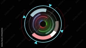 hud animation. analysis data, rotating circles, moving graphs, sliders, HUD circle interfaces. Stock Video