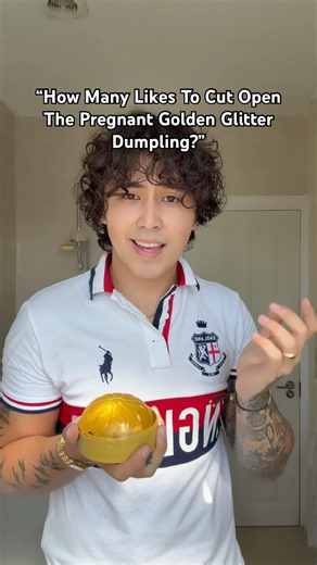 CUTTING OPEN THE PREGNANT GOLDEN GLITTER DUMPLING #dumpling #dumplings #squishy #squishies