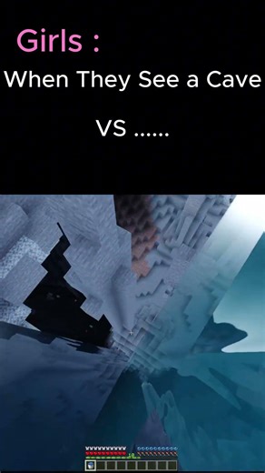 Girls Vs Boys in Minecraft Caves 🙂 #minecraft #shorts