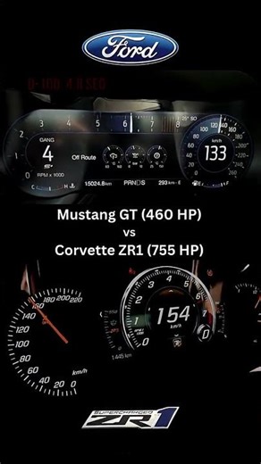 Mustang GT vs Corvette ZR1 #automobile #musclecars #racing #dragracing #ford #chevy #racing #cars