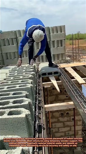 Precision Hollow Block Placement Over Reinforced Beam System