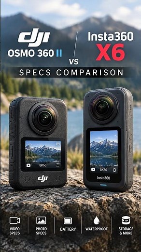 DJI Osmo 360 II vs Insta360 X6 Specs Features Comparison #dji #insta360