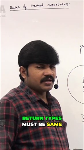 Durga Jobs on Instagram: "Return types must be the same in overriding. It's a must. No exceptions. Get this right. #CodingTips #JavaDev #ProgrammingLife #TechReels #CodeNewbie #DeveloperHumor #SoftwareEngineer"