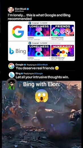 Google vs Bing When You're Lonely☠️😭