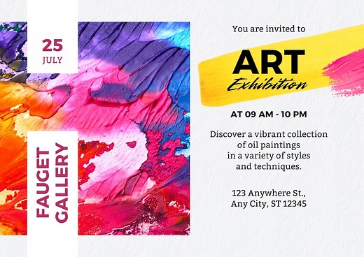 Modern Art Exhibition Invitation Template | Editable Canva Template | Printable Digital Invite - Etsy