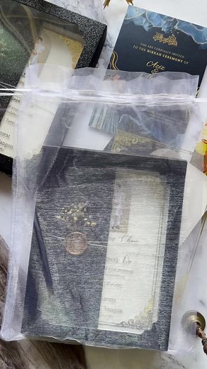 Indian Theme Wedding Invitation Design in Black