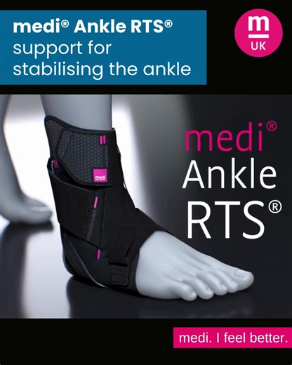 🦶The 𝗺𝗲𝗱𝗶 𝗔𝗻𝗸𝗹𝗲 𝗥𝗧𝗦 is an adjustable ankle brace to support your ankle and prevent it from rolling or twisting. 𝗙𝗲𝗮𝘁𝘂𝗿𝗲𝘀 & 𝗕𝗲𝗻𝗲𝗳𝗶𝘁𝘀: 📍𝙎𝙡𝙞𝙢 & 𝙇𝙞𝙜𝙝𝙩𝙬𝙚𝙞𝙜𝙝𝙩 𝙥𝙧𝙤𝙛𝙞𝙡𝙚 - fits comfortably in most shoes/trainers. 📍𝙒𝙧𝙖𝙥 𝙖𝙧𝙤𝙪𝙣𝙙 𝙙𝙚𝙨𝙞𝙜𝙣 – avoids any potential swelling while ensuring an ideal fit. 📍𝙁𝙪𝙡𝙡𝙮 𝙛𝙧𝙤𝙣𝙩 𝙤𝙥𝙚𝙣𝙞𝙣𝙜 𝙙𝙚𝙨𝙞𝙜𝙣 – with easy 2-strap hook and loop system. 📍𝙋𝙤𝙬𝙚𝙧 𝙡𝙞𝙛𝙩 𝙛𝙪𝙣𝙘𝙩𝙞𝙤𝙣 – provides ta