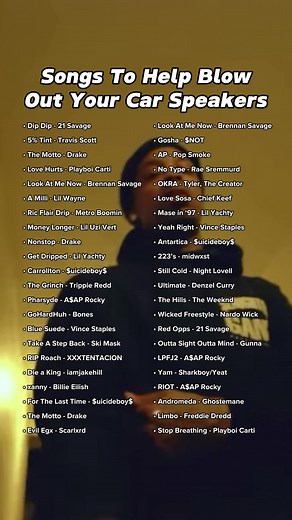 A list of songs with huge bass #bigbass #bassboosted #heavybass #songs #raptok #rap