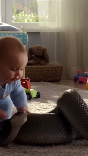 👶🐍 Baby Who Loves Snakes! #Baby #Snake #Shorts