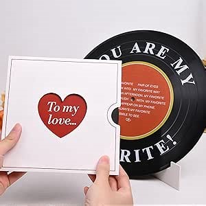 Crisky Funny Anniversary Card to Husband, Anniversary Birthday Gift for Couple with Simulation Record, Anniversary Cards for Wife, Men, Women, Him, Her, Boyfriend, Girlfriend, Cool Wedding Gifts for Music Lover