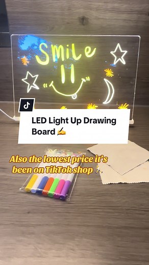 Perfect for little ones! - comes with 7 different neon colouring pens -x2 wipe cloths #bargainshopper #lightup #giftidea #tiktokshop #drawings