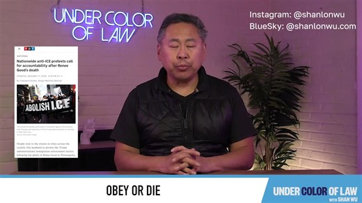 A U.S. citizen and mother was shot and killed by an ICE officer in Minneapolis. She was unarmed. Within hours, the federal government declared the shooting justified and moved to shut down accountability. This is not politics. It is power. When federal agents use lethal force and the government announces the conclusion before any real investigation, the rule of law is replaced with obedience enforced by threat. The full legal analysis and context are here: https://open.substack.com/pub/shanlonwu