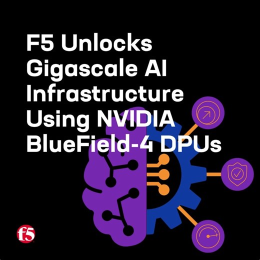 Today we announced the expansion of our BIG-IP Next for Kubernetes network and security solution on the newly announced NVIDIA BlueField-4 data processing unit (DPU). Learn how the combination of these two solutions delivers unparalleled AI computing power, intelligent control, advanced security features, and multi-tenant networking at speeds up to 800 Gb/s. https://www.f5.com/company/news/press-releases/f5-gigascale-ai-nvidia-bluefield-4-dpus | F5