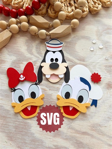 Cruise Donald, Daisy, and Goofy SVG - Cruise Magnets - Cricut or Silhouette - Etsy