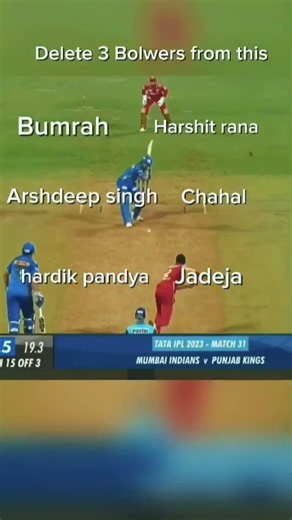 Delete three bowlers from this 🔥 #shorts #cricket #cricketlover #bowler #bumrah #arshdeepsingh