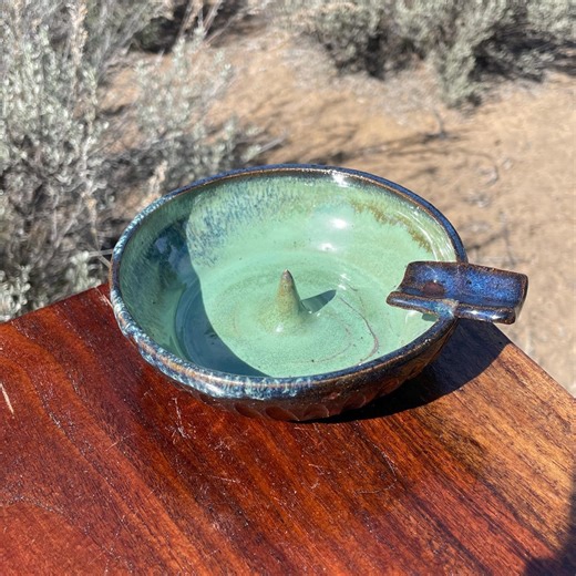 Handmade Ceramic Ashtray – Rustic Green Glaze - Etsy