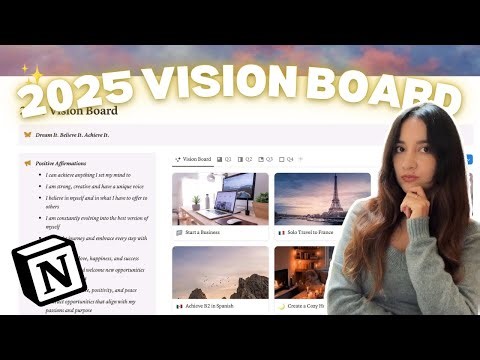 2025 Digital Vision Board in Notion ✨ Goal Setting System