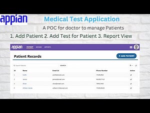 1. Medical Test Application | Introduction | Appian Tutorial for Beginners