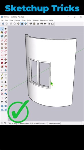 Deepak Verma CAD Softwares on Instagram: "☑️Window Frame on Curved wall in Sketchup #shorts #sketchup #new What’s app for Personal training - 9034848222 Youtube channel - Deepak Verma Follow for more: @deepakvermain @deepakvermain . . . . . . . . #sketchup #sketchup3d #sketchupshorts #sketchupvray #vraysketchuprender"