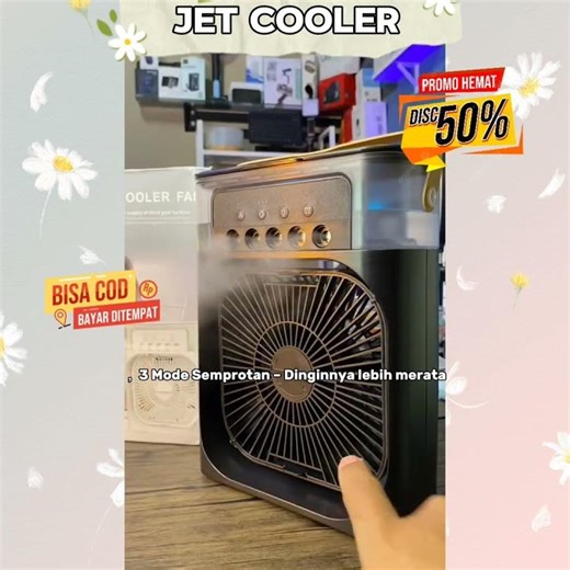 Jet Cooler - Kipas Semprot Embun Dingin Cuma 5W, Kamar Langsung Adem! #JetCooler