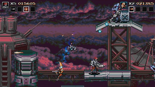 儿子本地双人合作《炽热合金》Blazing Chrome 怀旧向，高难度魂斗罗 横版动作射击游戏