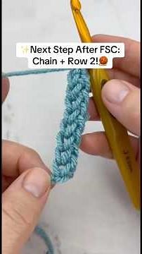 What to do after the foundation single crochet 🧶 | Chain + Row 2 Tutorial how to go to the next row