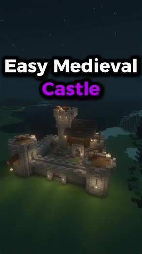 Easy Medieval Castle in Minecraft 🏰 #minecraft #satisfying #building #medieval #viral
