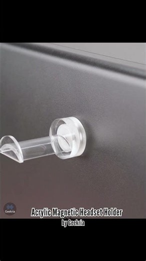 GEEKRIA Acrylic Magnetic Headphone Stand - Tool-Free Mount for Metal Surfaces
